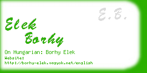 elek borhy business card